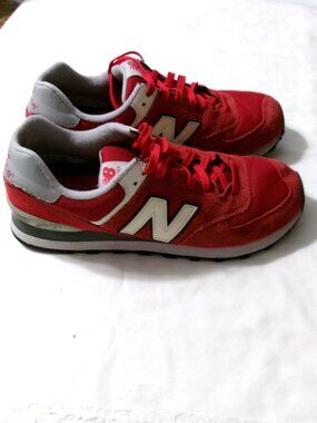 Men's NEW BALANCE 574 Sneakers in red Suede & Mesh Size 12 D